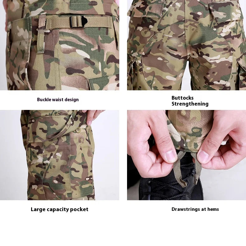 Desert & Jungle Outdoor Camouflage Uniform Tactical Uniform Combat Hunting Suit BDU Training Jacket and Pant