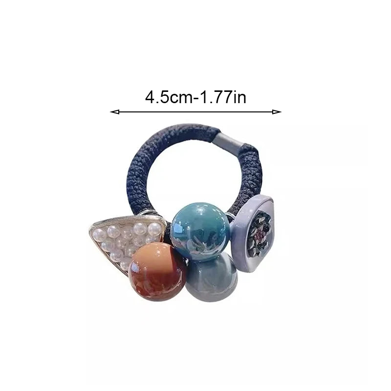 1/3pcs New Style Pearl Korean Version Rhinestone Elegant Hair Ring Thickened Dongdaemun Headband High-Quality Hair Tie