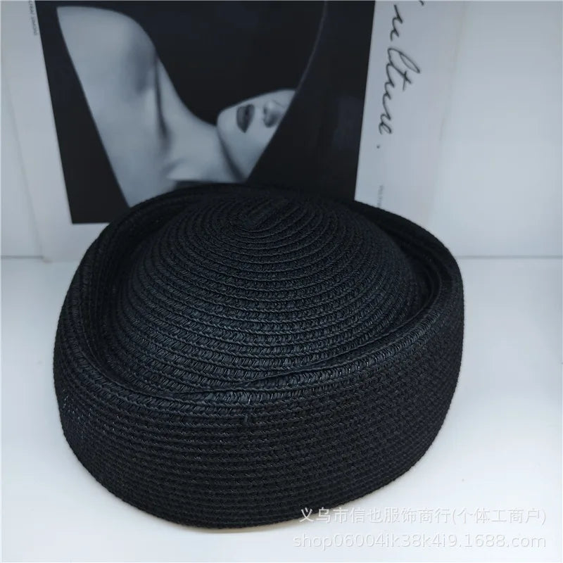 2026 New Summer Straw Fedoras Hats for Women Hostess Fashion Pillbox Hat Millinery Fascinator Designer Beret Hats Painter's Hat