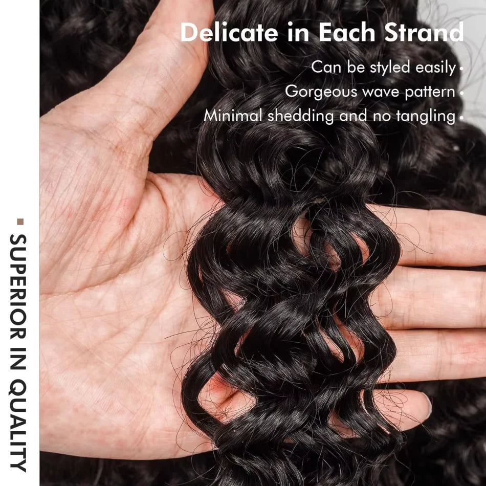 Deep Wave Crochet Human Hair Brazilian 12A Small Spirals Burmese Curly Bundles Virgin Feather Kinky Curly Hair Extension