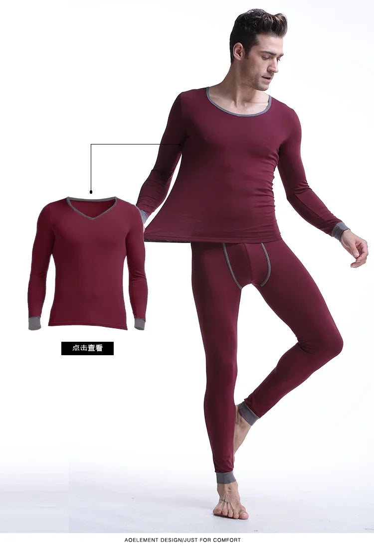 Men's long Johns single-piece thin tight-fitting underpants line pants thermal pants slim cotton woolen pants autumn and winter