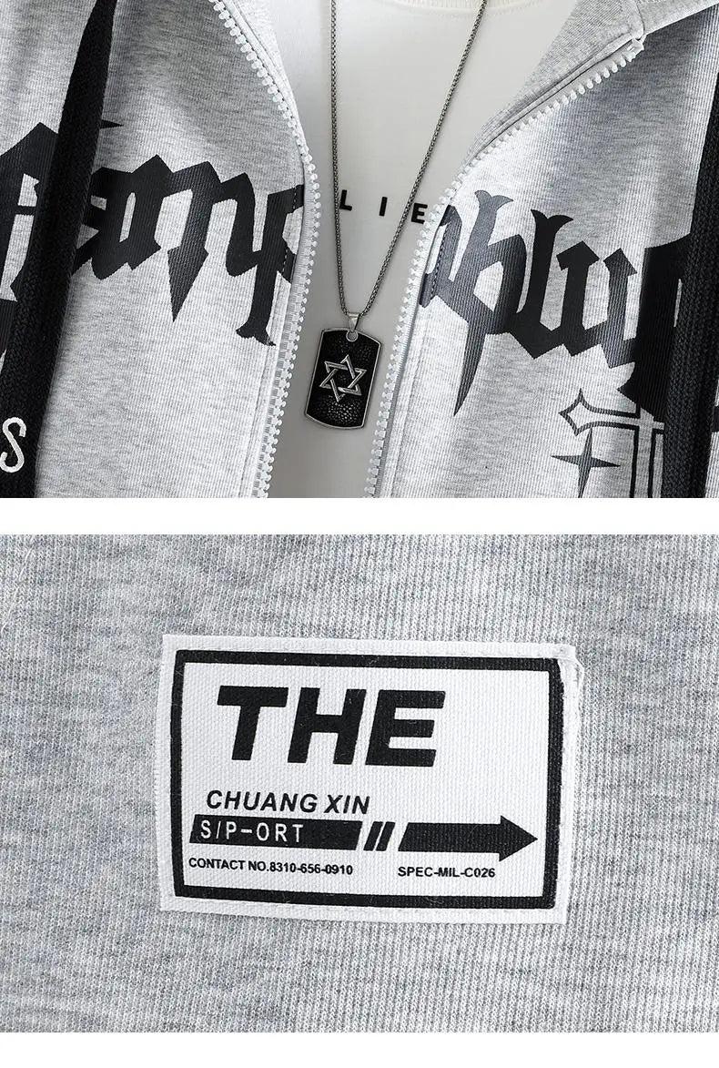New Men's Hooded Jacket M-6XL Men's Clothing Spring Autumn Korean Fashion Loose Male Coat Hooded Baseball Jersey 2024