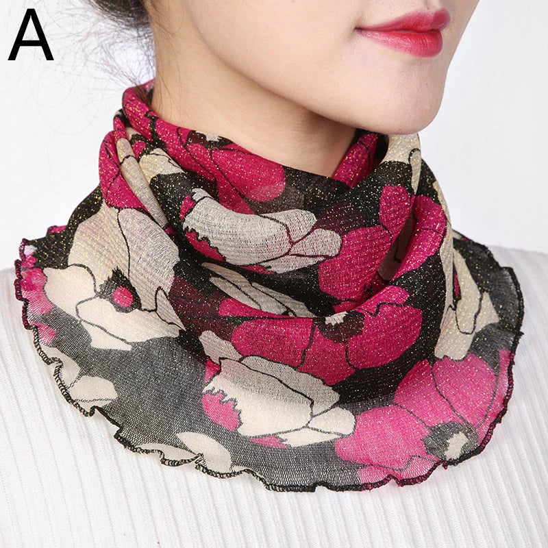 Fashion Summer Chiffon Neck Collar Silk Scarf Women Sunscreen Face Mask Headscarf Bandana Cycling Anti-uv Multi-function Scarves