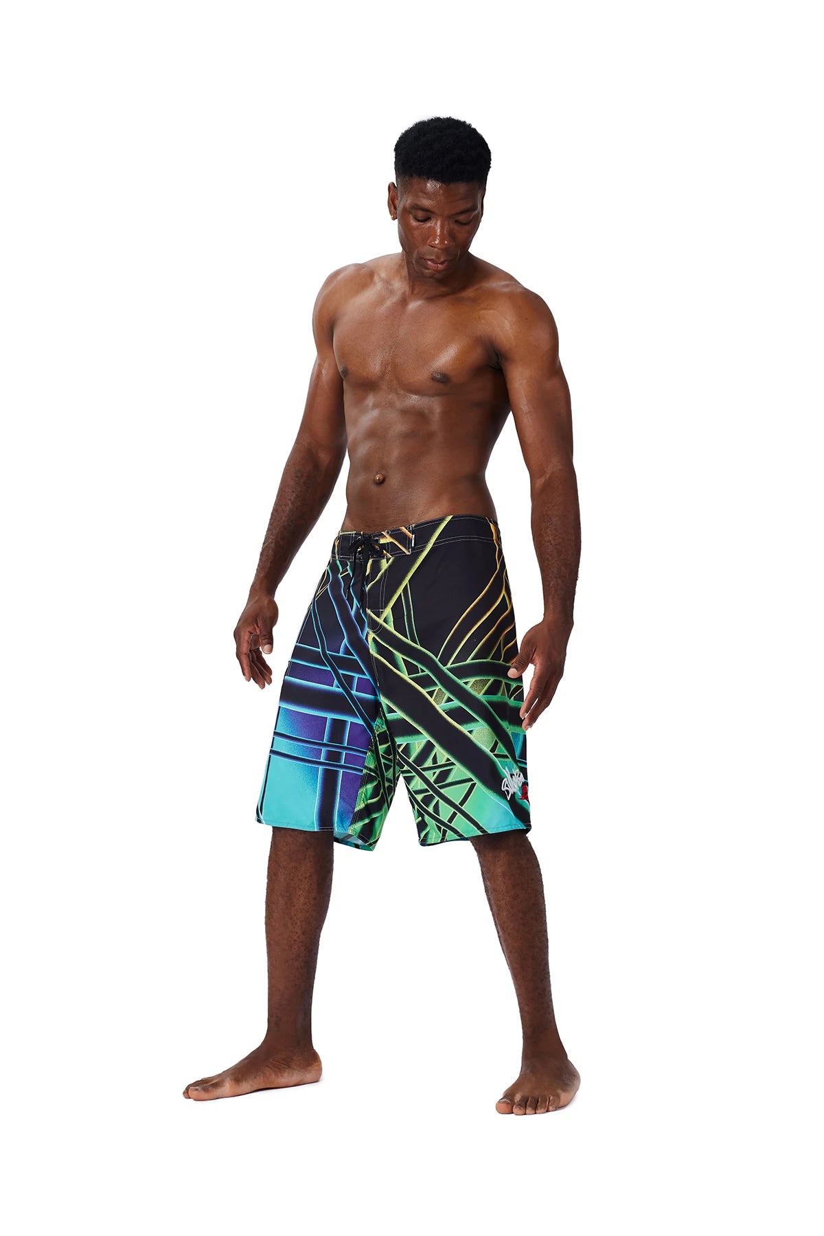 Quick Drying Beach Shorts for Men Surf Beach Shorts Fast Dry Swim Trunks with Bermuda, Fitness Muscle Short Pants, Summer, New,