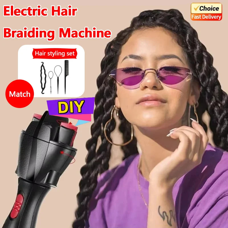 2026 New Electric Hair Braider Automatic Twist Braiding Machine Quick Braid Tool Styling Tool for Home Salon Use
