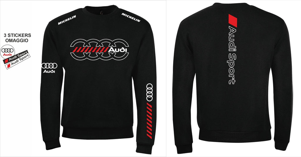 Audi Sport Racing Round Neck Sweatshirt Autumn/Winter Men's Hoodie Car Enthusiast Sports Logo Premium Printed Casual Hoodie