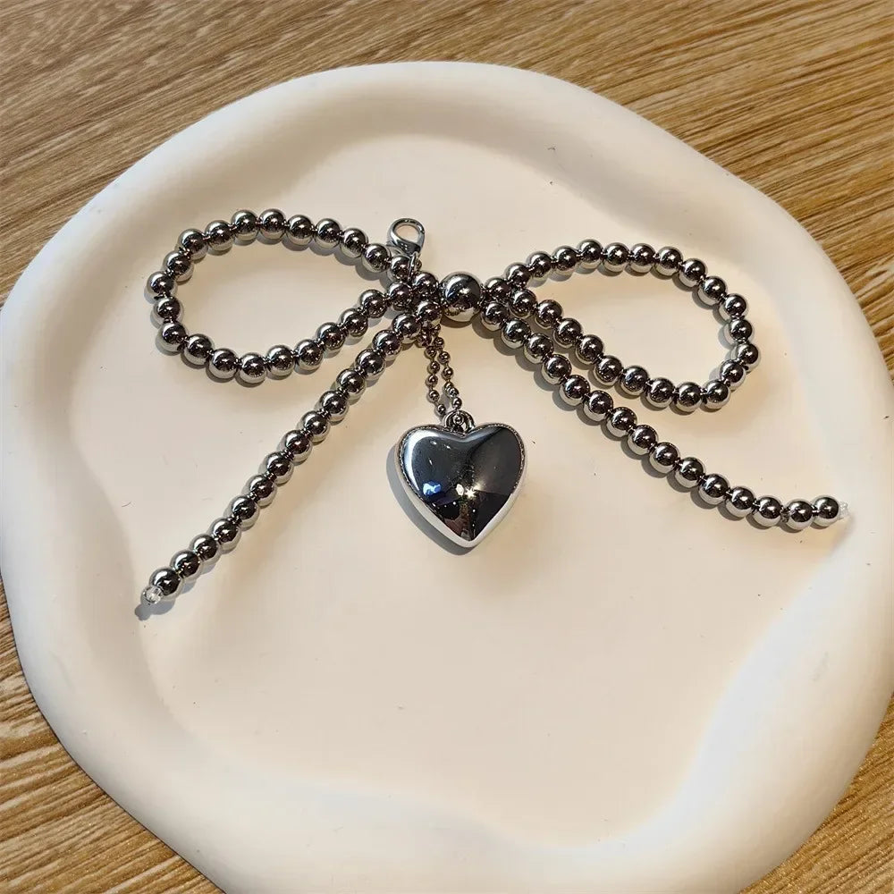 1PCS Fashion Silver Pearl Bow Pendant Gemstone Shoelaces Charms for Sneakers Shoe Decorations Buckle Girl Heart Shoe Charm