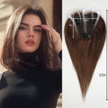 100% Remy Human Hair Toppers Ombre Light Brown Blonde Middle Part Human Hair Pieces for Women with Thinning Hair Clip in Toppers