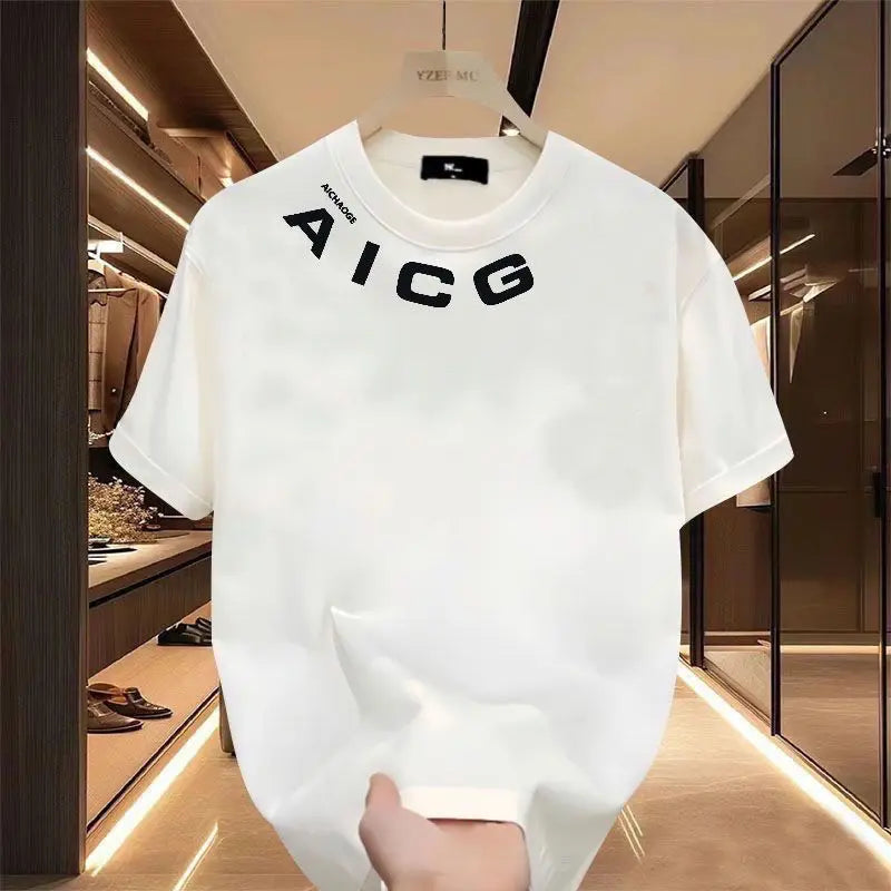 Summer Unisex Couples Fashion Cotton Printed T-shirt Short Sleeve Top Oversized Short Sleeve Luxury Brands Streetwear Clothing