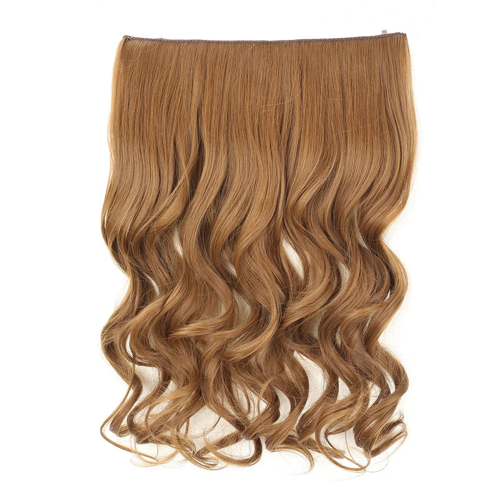 Invisible Wire in Synthetic Hair Extensions Body Wave 2 Clips in Hair Extensions 18" Fish Line Synthetic Hair Piece For Women