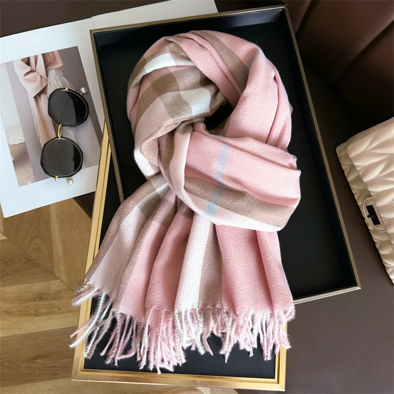 Premium Cashmere Plaid Scarf - Blend of Classic Charm & Modern Elegance