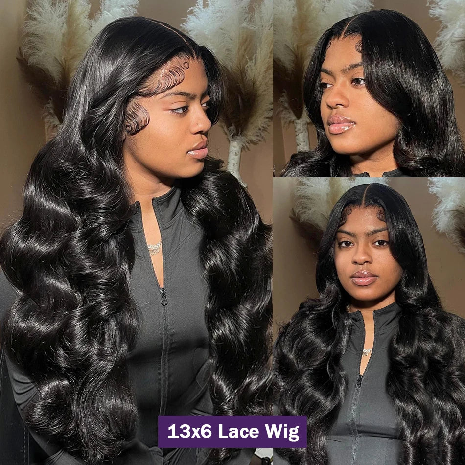 Wigirl High 200 Density 30 40 Inch 13x6 HD Transparent Body Wave Lace Front Human Hair Wigs Brazilian Wavy 13x4 Lace Frontal Wig