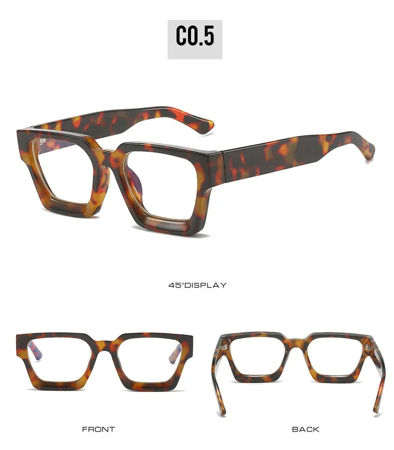 SHAUNA Retro Women Anti Blue Light Glasses Frame Fashion Men Square Optical Eyewear