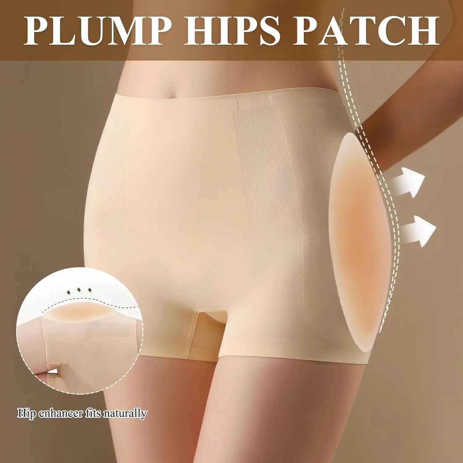 1PCS Silicone Hip Sticker False Hip Width Pad Non-marking Hip Simulation Self-adhesive To Improve The Depression on Both Sides