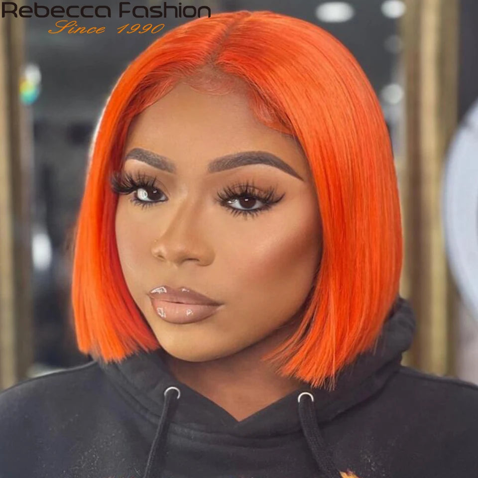 Straight Bob 100% Human Hair Lace Wig For Women Brazilian Remy Hair Middle Part Lace Easy Wear T Part Lace Wigs Clearance Sales
