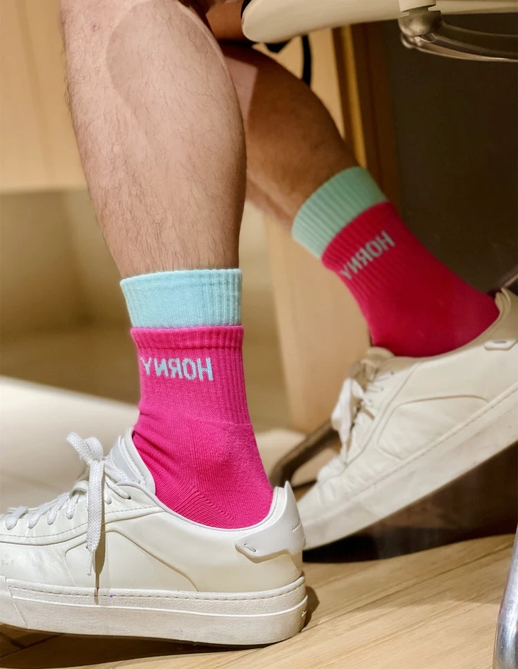 Socks Men Calcetines Hombre Basketball Socks Meias Masculina Casual Fashion Cotton Sock Sweat Sport Middle Tube Letter Socks