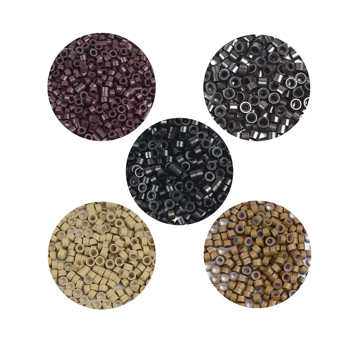 Microring Hair Extensions 500pcs 5mm 2mm Professional Hair Staples Tools Micro Ring Silicone Bead Microlink Feather Optional