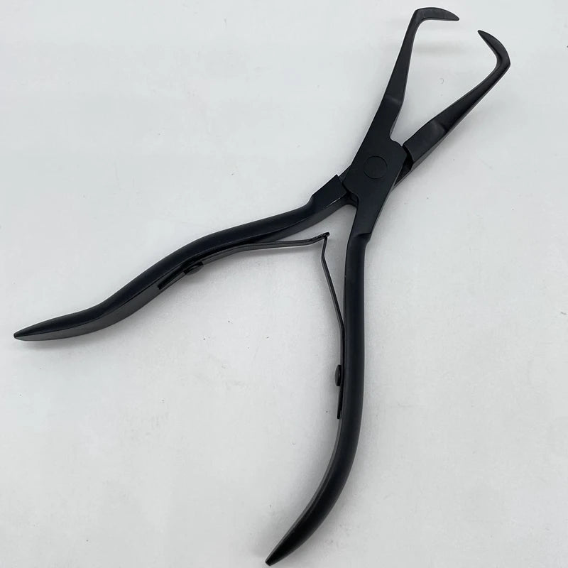 1 PC 5.5 inch Silver Stainless Steel Bent nose Clamp Hair Extension Plier with two hook Keratin Hair Extensions Removal Tools