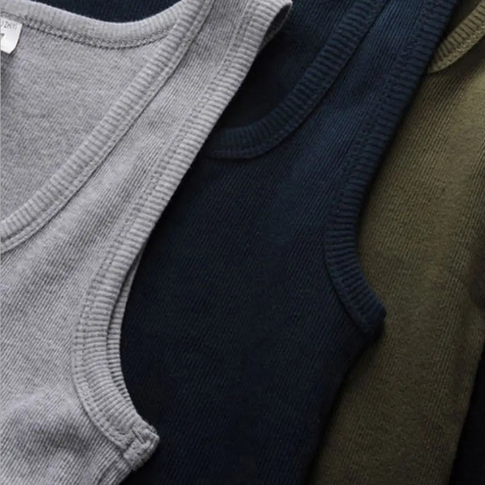 3pcs/Lot Cotton Sleeveless T-shirt Men's And Women's Solid Color Casual Bottoming Shirt Summer Vest Fit Sports Fitness T-shirt
