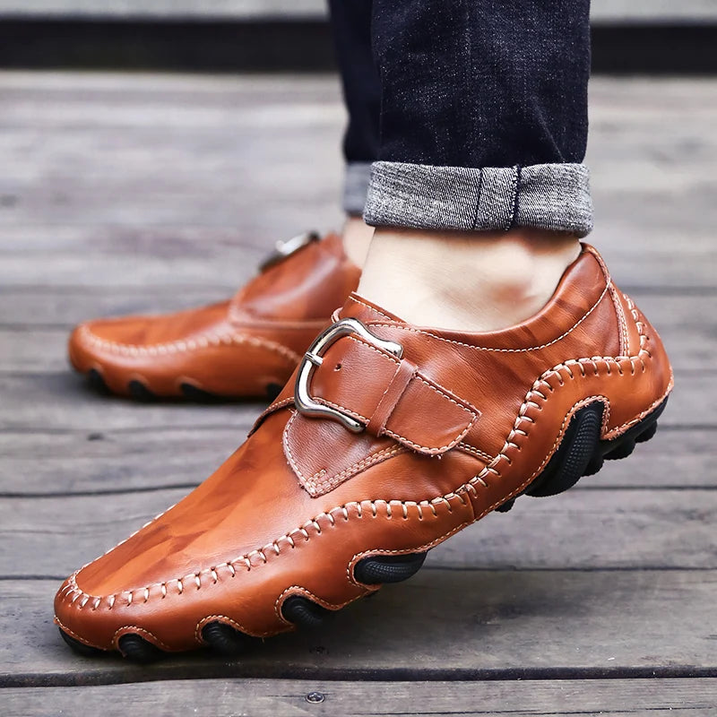 Crocodile Skin Loafer Shoes Men Genuine Leather Slip-on Moccasins Handmade Male Outdoor Casual Shoes Drive Walk Luxury Leisure