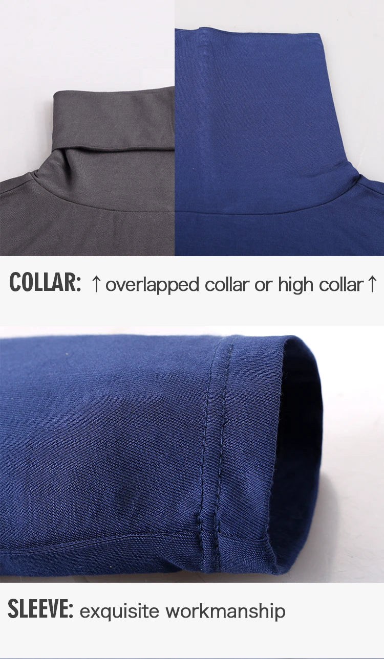 Men's thermal underwear in turtleneck lapel autumn thin Modal autumn and winter long-sleeved base shirt single slim-fit top