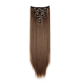 16 clips Synthetic Long Straight Hair Extensions Clips in Hair Black Brown 6Pcs/set Hairpiece for Women