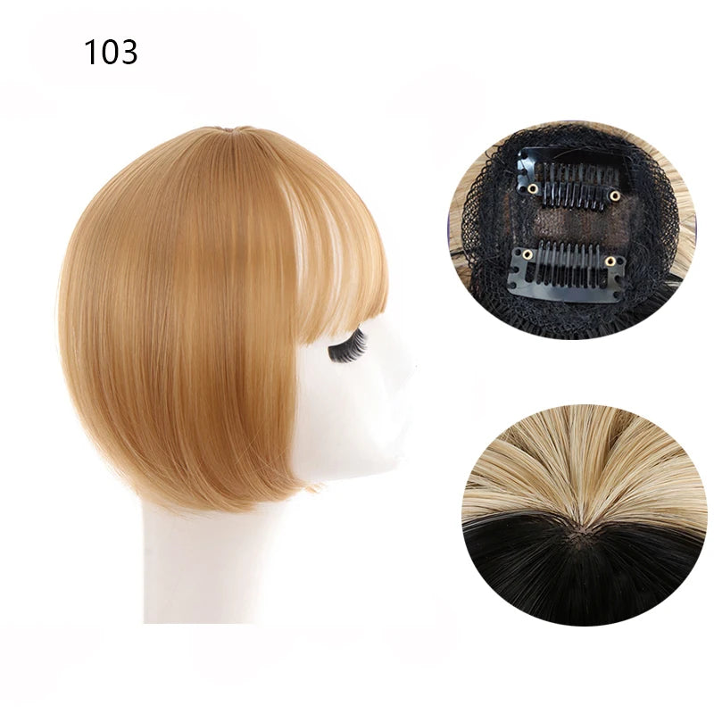 Fake 3D Air Bangs Hair Clip-In Extension Synthetic Fake Fringe Natural False hairpiece For Women Clip In Bangs