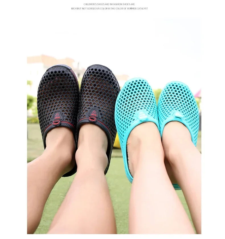YRZL Mens Sandals Light EVA Summer Casual Shoes Hole Shoes Clogs Lovers Home Garden Outdoor Big Size 45 Male Beach Flat Slippers
