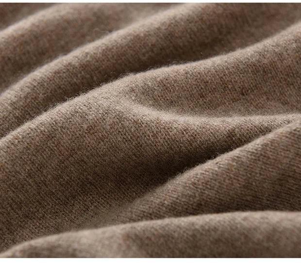 Men's Autumn Winter 100% Merino Wool Sweater Hooded Collar Knitted Pullover Cashmere Sweatshirt Casual Large Tops Long Sleeved
