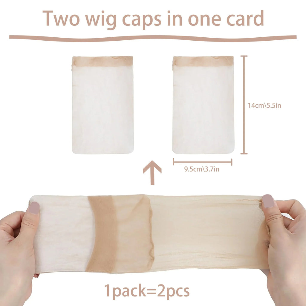 2pcs Set Wig,Hair Net,Compression Cap,Solid Color Wig Cover Cap,Invisible Elasticity,Super Soft Breathable Stretch,Lightweight