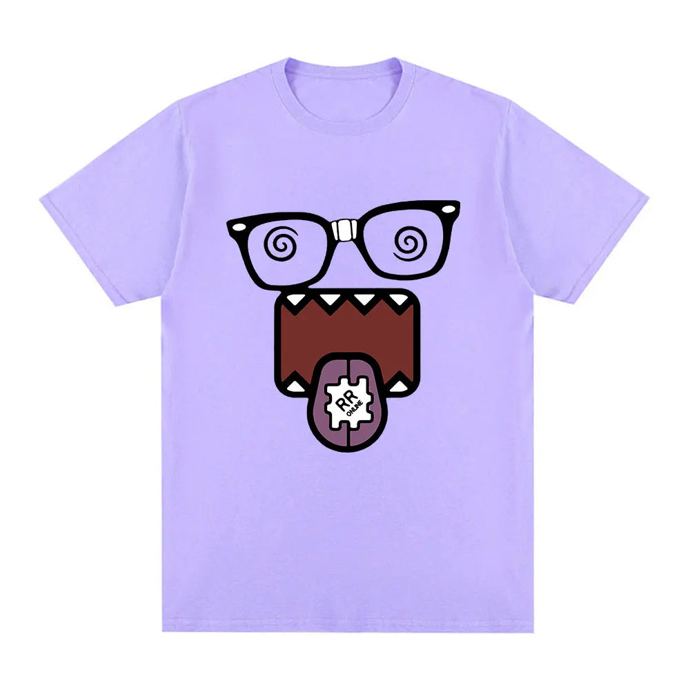 Domo Kun Funny Meme T Shirts Men's Women Clothing Cotton Casual T-Shirts Vintage Short Sleeve Oversized T-shirt Tops Streetwear