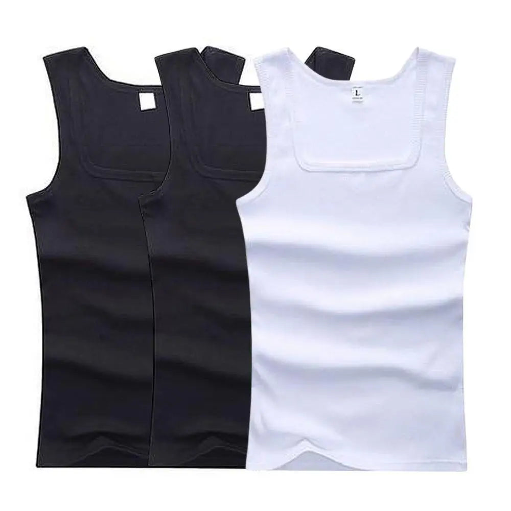 3pcs/Lot Cotton Sleeveless T-shirt Men's And Women's Solid Color Casual Bottoming Shirt Summer Vest Fit Sports Fitness T-shirt