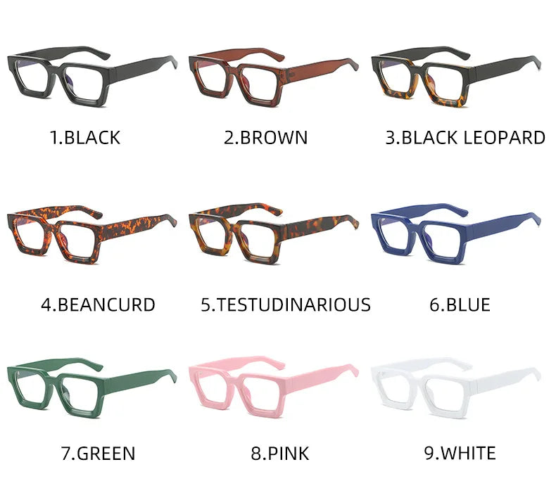 SHAUNA Retro Women Anti Blue Light Glasses Frame Fashion Men Square Optical Eyewear