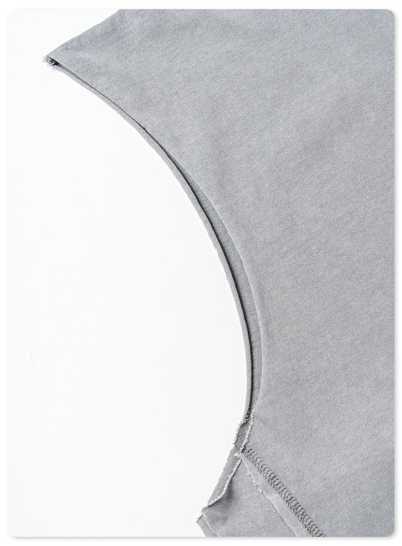 ZODF Vintage 2024 Washed 270gsm Cotton Tank Tops For Men Unisex Summer Relax Fit Slit Sleeveless Vest Streetwears HY0777
