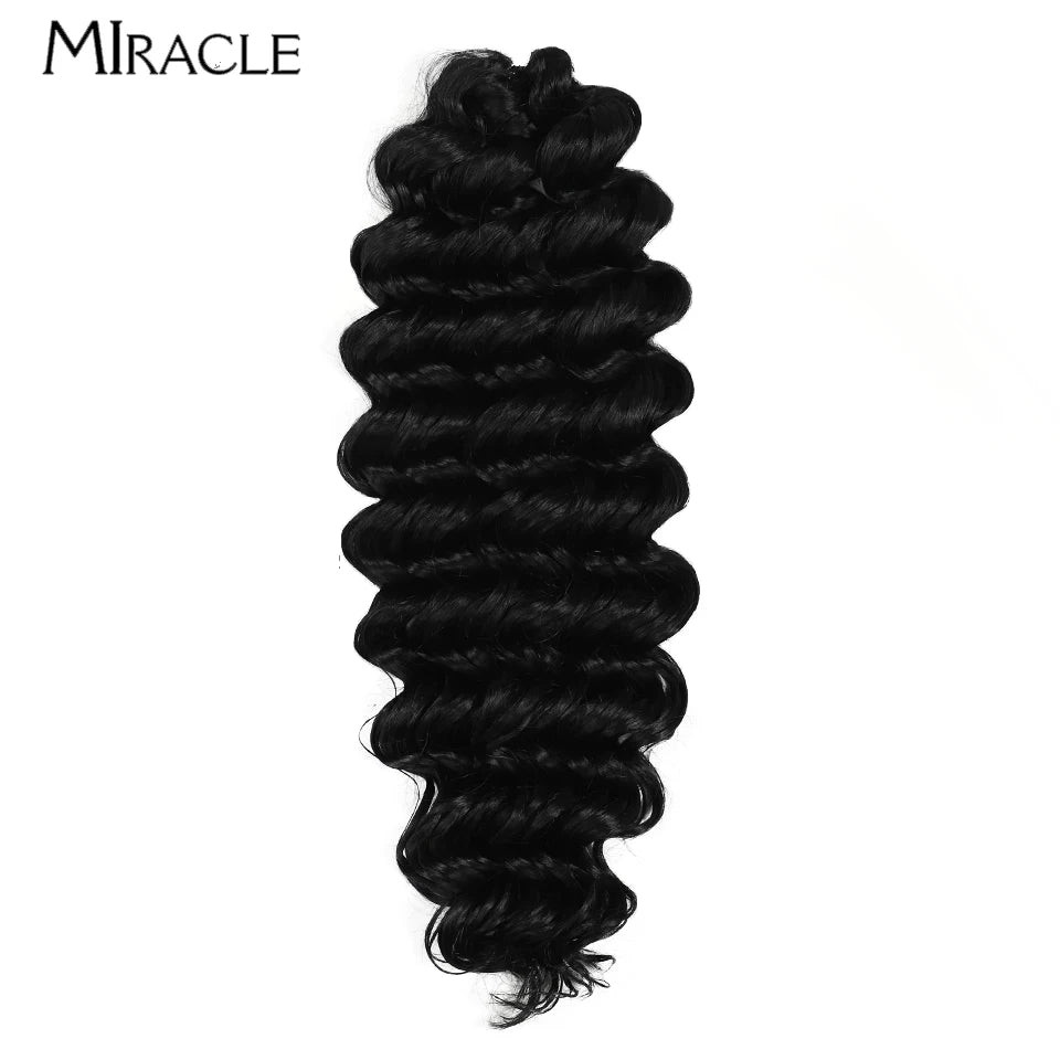 MIRACLE Crochet Hair Extensions 30 Inch 70CM Deep Wave Braiding Hair Bundles Synthetic Crochet Braids Hair Water Wave Fake Hair
