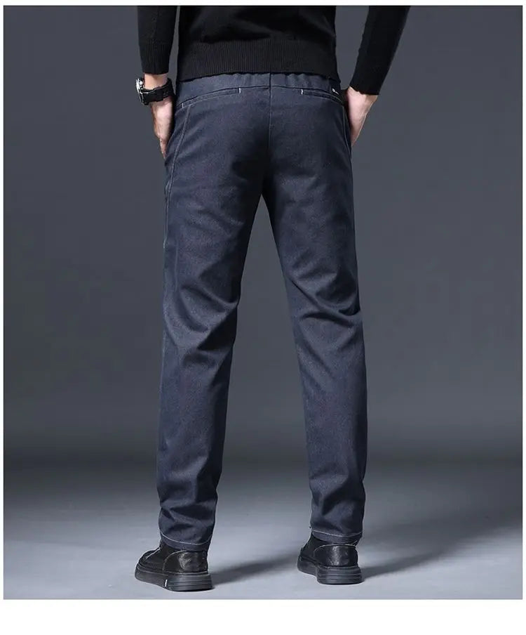 Jeans Men's Autumn and Winter Fit Straight Men's Pants New Style Men's Pants Black Versatile Stretch Men's Casual Pants