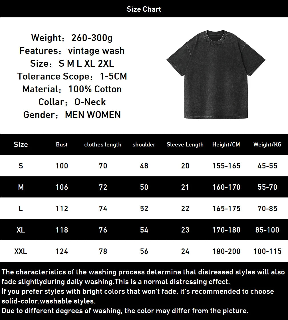 Akira Japanese Anime Washed T Shirt Hip Hop Vintage Washed T-Shirt Manga Graphic Men Women Cotton Clothing Short Sleeve Tees