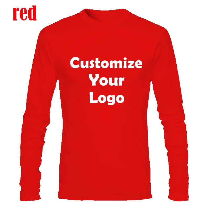 Customized Men's Compression Shirts Long Sleeve T-shirt Solid Color High Neck Gym Bodybuilding Tee Tops