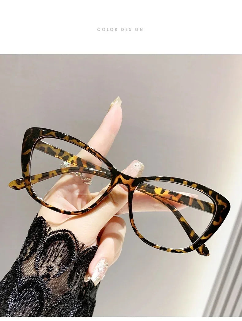 Cat Eye Clear Lens Presbyopia Glasses Retro Gradient Butterfly Frame Reading Glasses Blue Light Blocking Eye Protection Eyewear