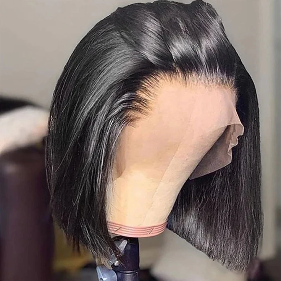 Wear Go Glueless 13x4 Bone Straight Bob Wig Lace Front Human Hair Wigs For Women Brazilian HD Transparent Lace Frontal Wig 180%