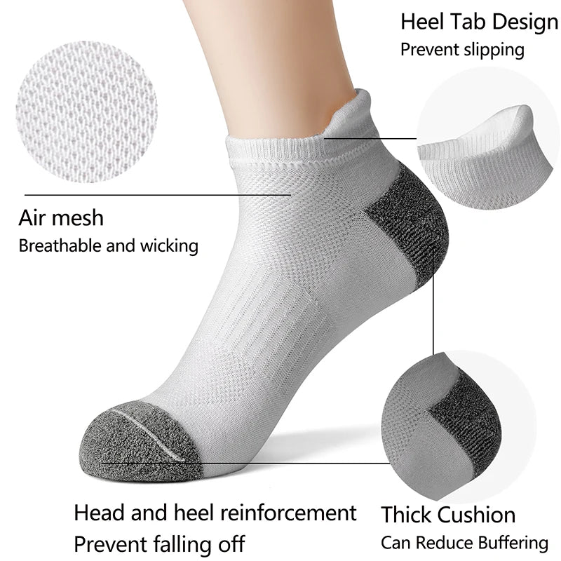 6/12 Pairs Cotton Man and Women Socks Sports Solid Color Male's Short Sock For Cycling Breathable Mesh Ankle Summer Casual Socks
