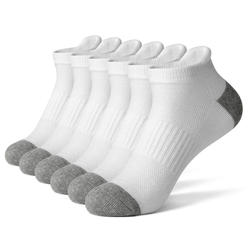 6/12 Pairs Cotton Man and Women Socks Sports Solid Color Male's Short Sock For Cycling Breathable Mesh Ankle Summer Casual Socks