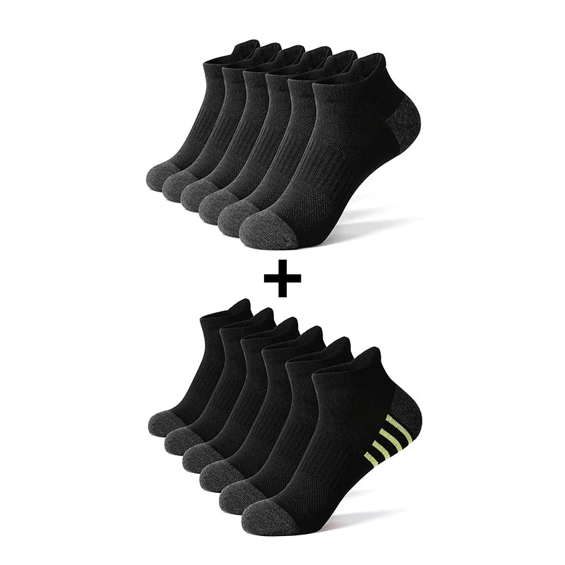 6/12 Pairs Cotton Man and Women Socks Sports Solid Color Male's Short Sock For Cycling Breathable Mesh Ankle Summer Casual Socks