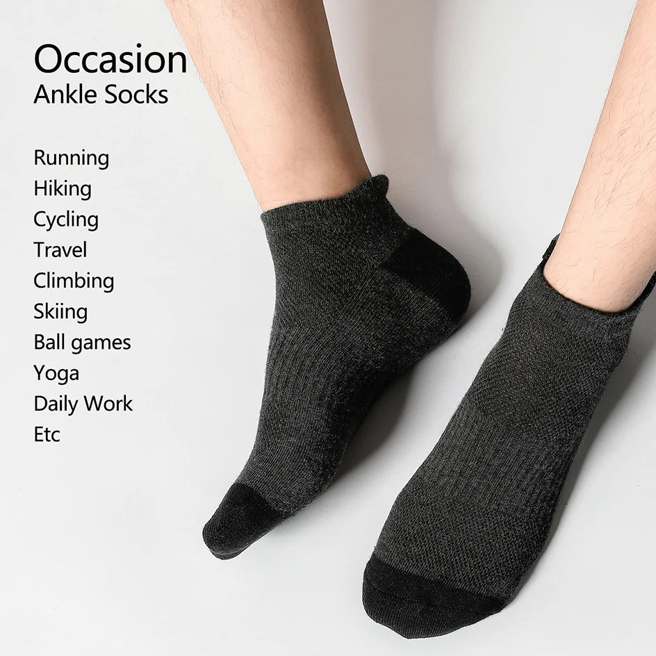6/12 Pairs Cotton Man and Women Socks Sports Solid Color Male's Short Sock For Cycling Breathable Mesh Ankle Summer Casual Socks